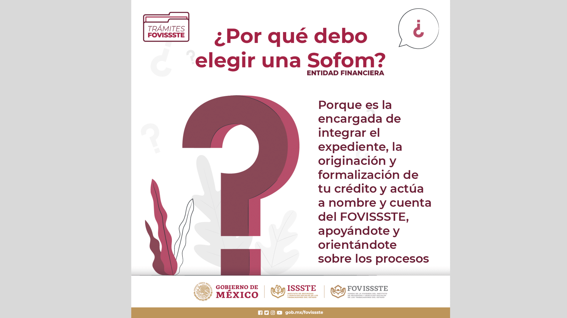 ¿Cómo se selecciona una SOFOME en FOVISSSTE?