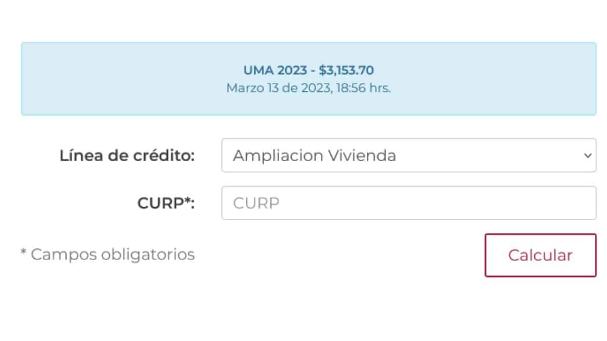 Simulador Crédito Tradicional FOVISSSTE