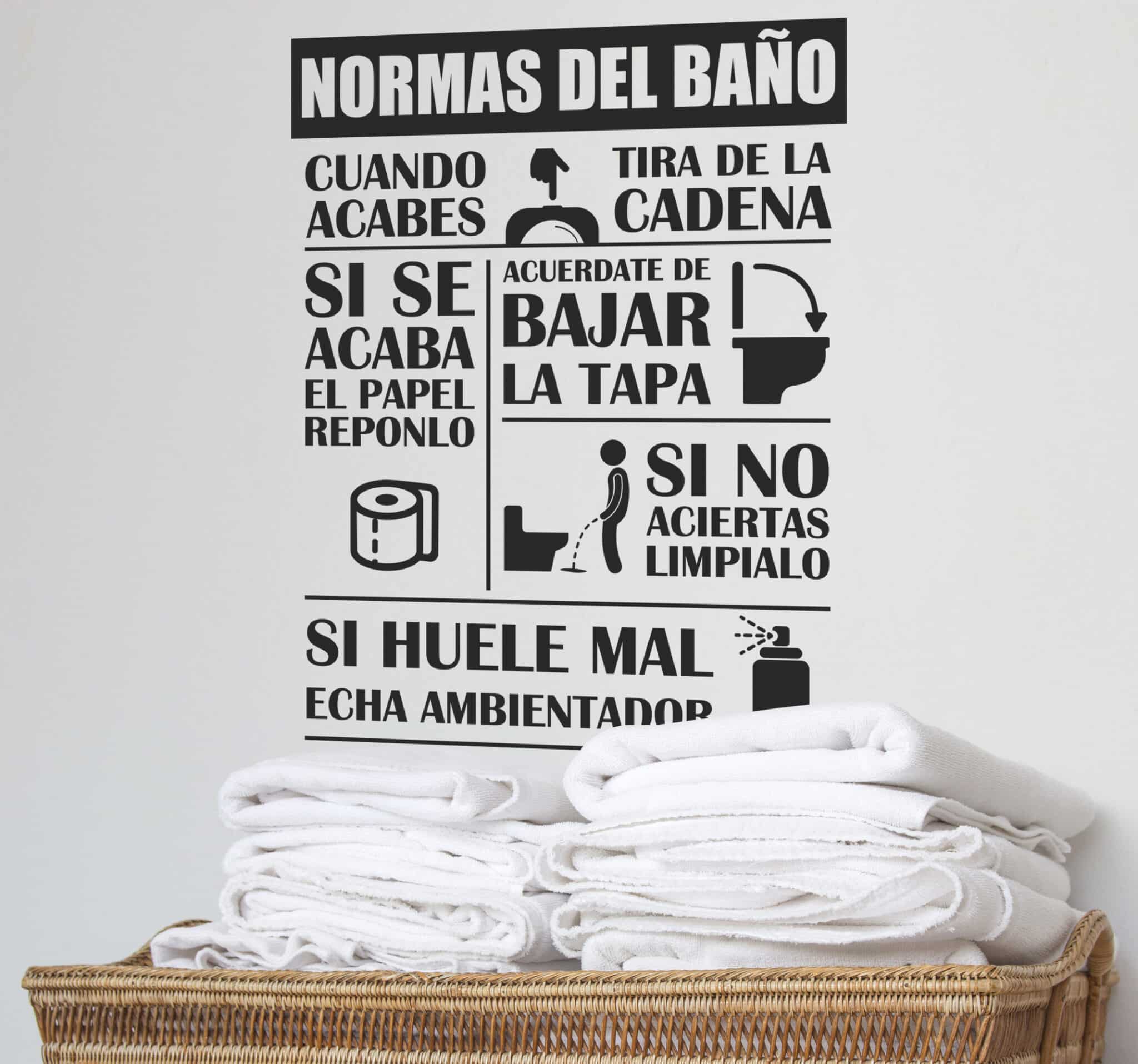 Vinil decorativo para baños con frases